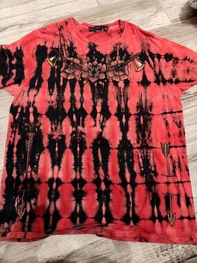 Affliction black label “mythic war lord” Red and Black Tie-Dye